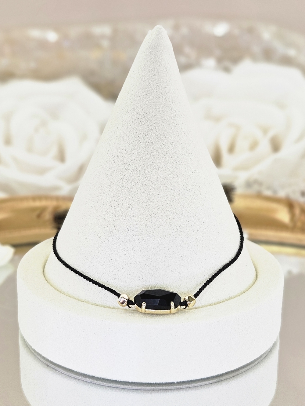Kendra Scott Bracelet 14k Gold Plated Everlyne Friendship Bracelet Black Boho
